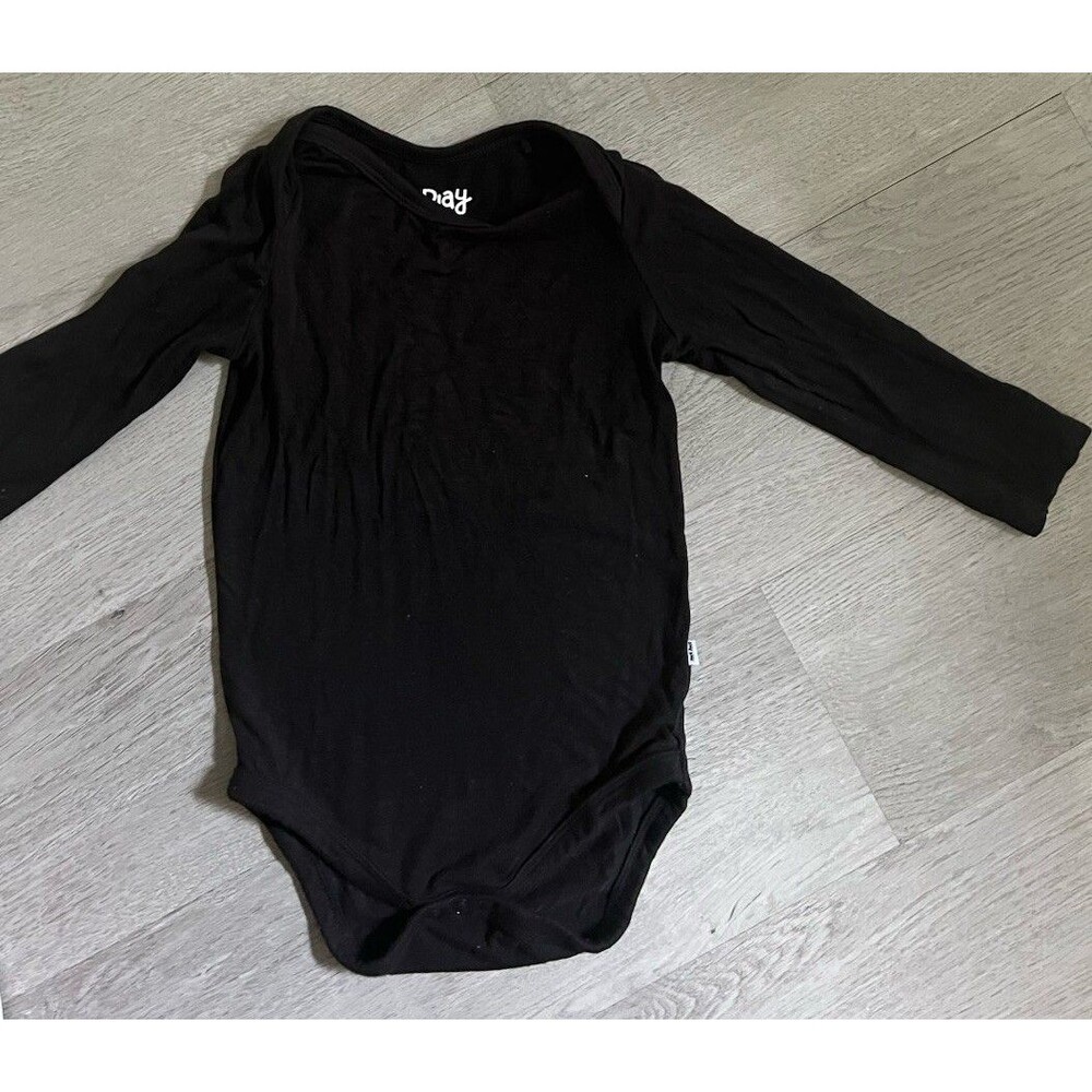 Little Sleepies white and grey overalls and black long sleeve bodysuit 12-18 - Picture 6 of 7